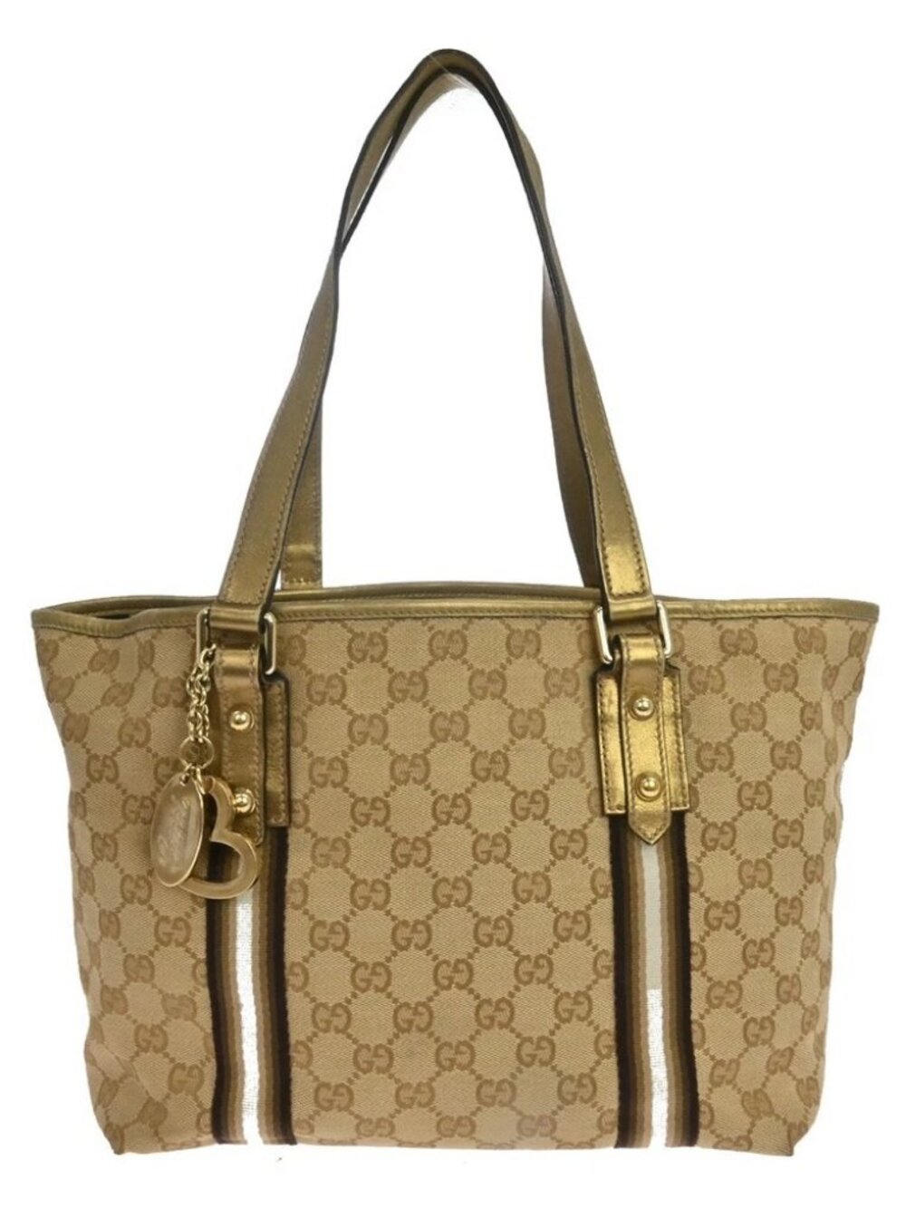 Gucci Beige Canvas GG Tote Handbag
